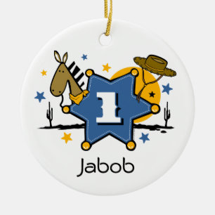 Little Cowboy 1st Birthday Keepsake Ornament
