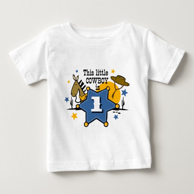 Little Cowboy 1st Birthday T-shirt (Front)