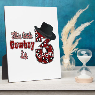 Little Cowboy 3rd Birthday Plaque