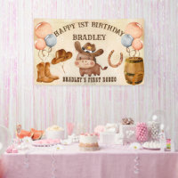 Little cowboy baby horse first rodeo birthday
