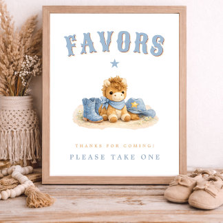  Little Cowboy Baby Party Shower Favors Here Sign
