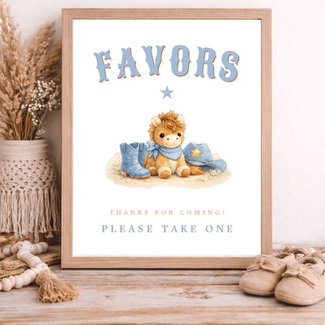  Little Cowboy Baby Party Shower Favors Here Sign (Creator Uploaded)