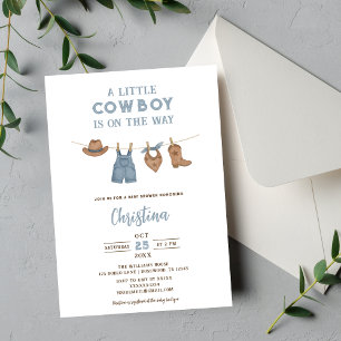 Little Cowboy Baby Shower Invitation
