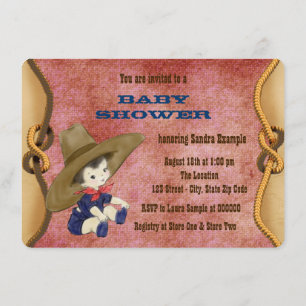 Little Cowboy Baby Shower Invitation