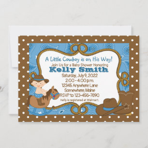 Little Cowboy Baby Shower Invitations