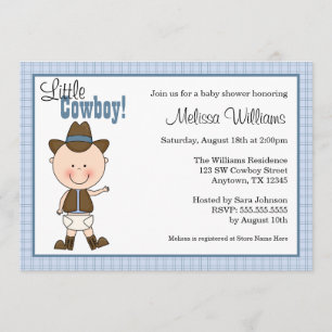 Little Cowboy Baby Shower Invitations