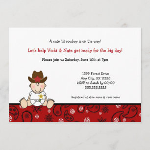 Little Cowboy Baby Shower Invites