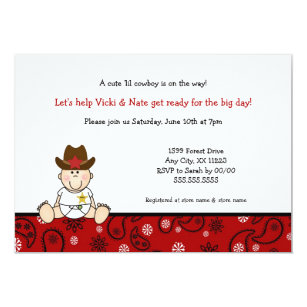 cowboy baby shower cards invitations zazzle com au