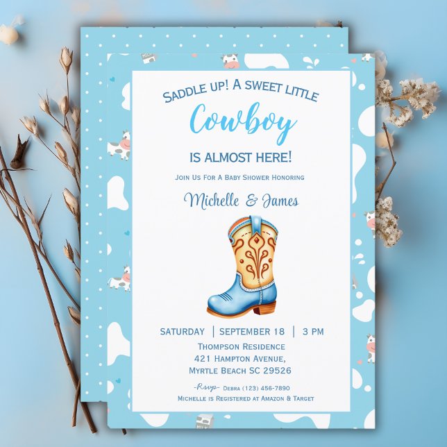 Little Cowboy Boot Baby Shower    Invitation (Creator Uploaded)