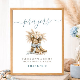 Little Cowboy Boots Baby Shower Prayers For Baby Poster