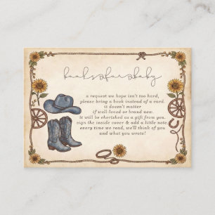 Little Cowboy Boy Baby Shower Book Request Enclosure Card