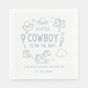 Little Cowboy Boy Baby Shower Napkin