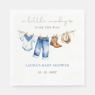 Little Cowboy Boy Baby Shower Napkin