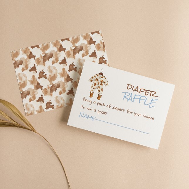 Little Cowboy Brown Clothes West Diaper Raffle  Enclosure Card (Creator Uploaded)