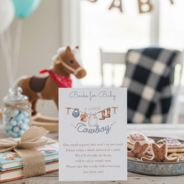 Little Cowboy Canyon Baby Shower Book Request Enclosure Card (Creator Uploaded)