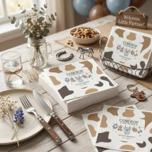 Little Cowboy Clothesline Baby Shower Square