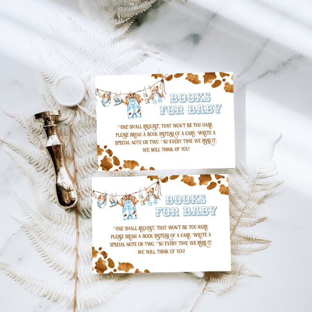 Little Cowboy Clothesline WildWest Boy Baby Shower Enclosure Card (Creator Uploaded)