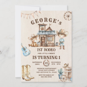 Little Cowboy Cute Baby Horse Birthday Invitation