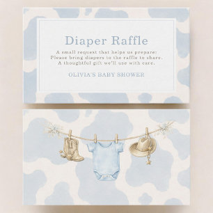 Little Cowboy Diaper Raffle Baby Shower Enclosure Card