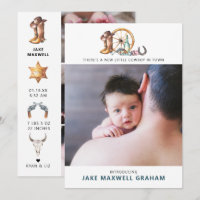 Little Cowboy | Double Sided Birth Announcement