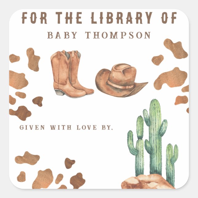 Little Cowboy - FOR THE LIBRARY OF Square Sticker (Front)