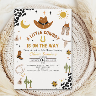 Little Cowboy is On the Way Western Baby Shower Invitation