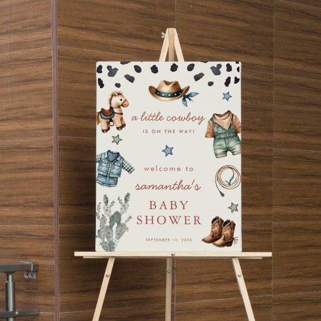 Little Cowboy is on way boy baby shower welcome Poster (Creator Uploaded)