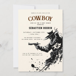 Little Cowboy Modern Baby Shower Invitation