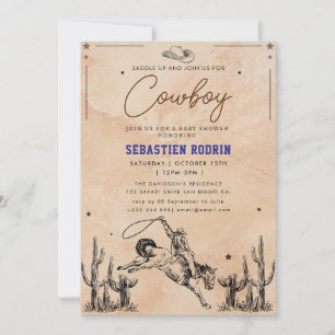Little Cowboy Modern Baby Shower Invitation