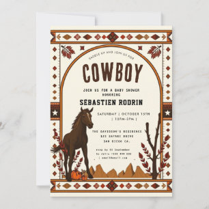 Little Cowboy Modern Baby Shower Invitation