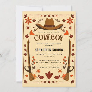 Little Cowboy Modern Baby Shower Invitation
