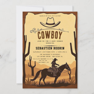 Little Cowboy Modern Baby Shower Invitation