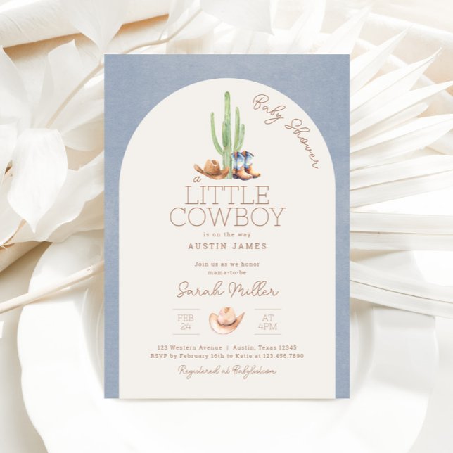 Little Cowboy on the Way Baby Shower Invitation (Little Cowboy Baby Shower Invitation)