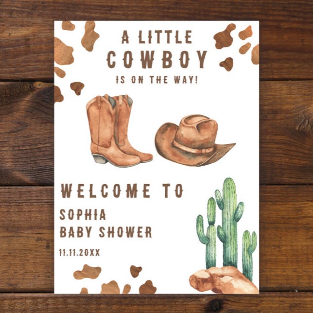 Little Cowboy on the way Welcome baby shower Poster (Creator Uploaded)