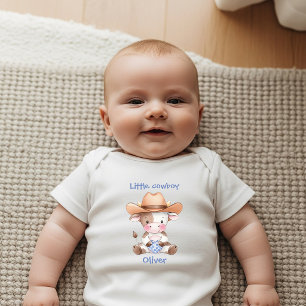 Little Cowboy Personalised Newborn Baby Bodysuit