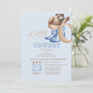 Little Cowboy Rodeo Baby Boy shower Invitation