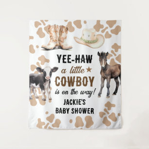 Little Cowboy Rodeo Baby Shower Tapestry