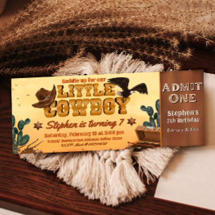 Little Cowboy Ticket Invitation