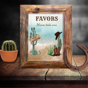 Little Cowboy Western Baby Shower Favours Poster