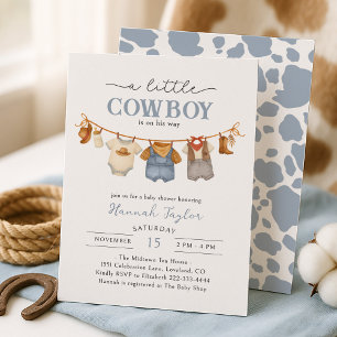 Little Cowboy Western Baby Shower Invitation
