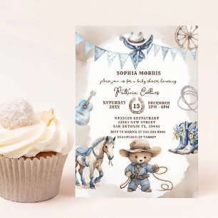 Little Cowboy Western Baby Shower Invitation