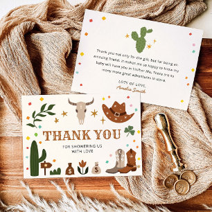 Little Cowboy Western Baby Shower Thank You Card