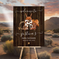 Little Cowboy Western Baby Shower Welcome Sign