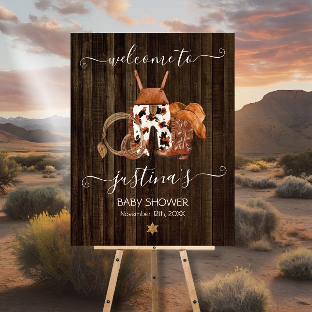 Little Cowboy Western Baby Shower Welcome Sign (Creator Uploaded)