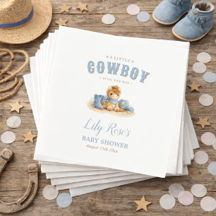 Little Cowboy Western Boy Baby Shower  Napkin