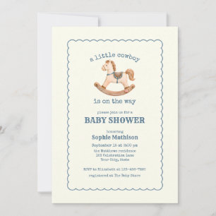 Little Cowboy Western Country Boy Baby Shower Invitation