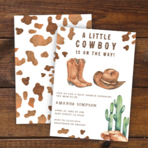 Little Cowboy Western Rodeo Baby Shower  Invitation