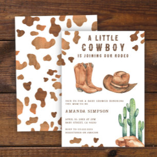 Little Cowboy Western Rodeo Baby Shower  Invitation
