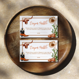 Little Cowboy Western Rodeo Diaper Raffle Enclosure Card