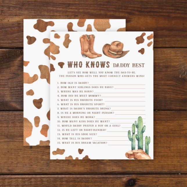 Little Cowboy - Who knows Daddy best game (Creator Uploaded)